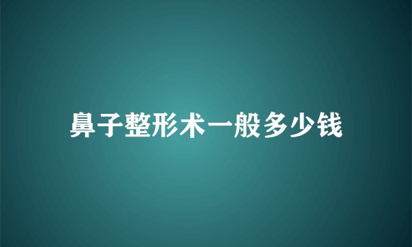 鼻子整形术一般多少钱
