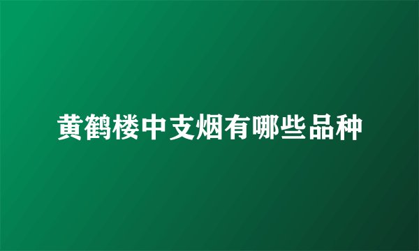 黄鹤楼中支烟有哪些品种