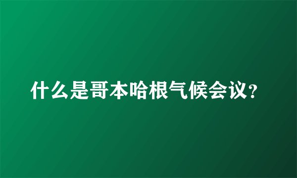 什么是哥本哈根气候会议？