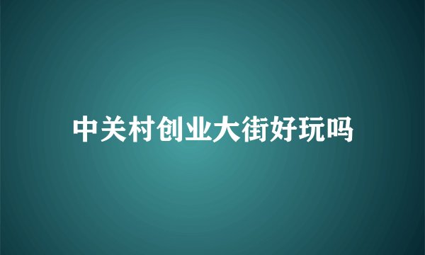 中关村创业大街好玩吗