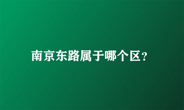 南京东路属于哪个区？