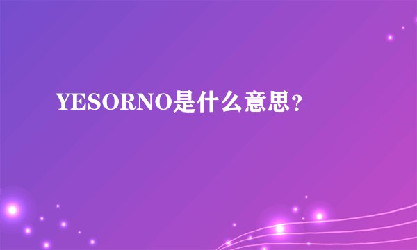 YESORNO是什么意思？