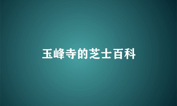 玉峰寺的芝士百科