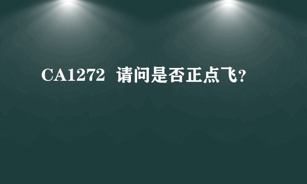 CA1272  请问是否正点飞？