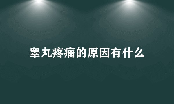 睾丸疼痛的原因有什么