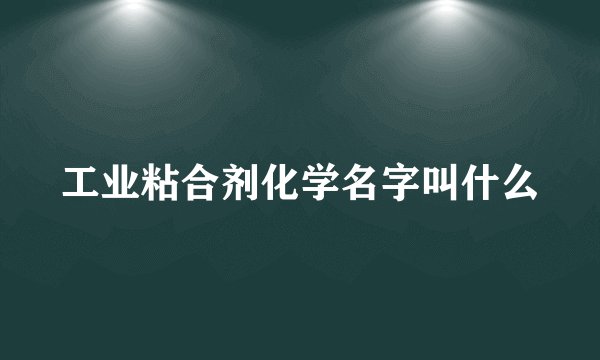 工业粘合剂化学名字叫什么