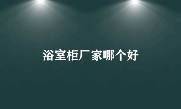 浴室柜厂家哪个好