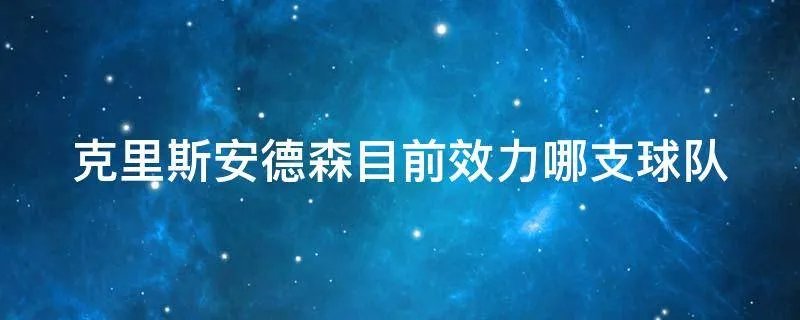克里斯安德森目前效力哪支球队