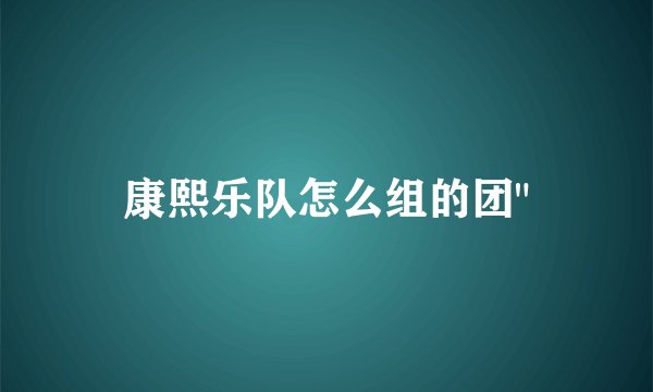 康熙乐队怎么组的团