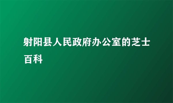射阳县人民政府办公室的芝士百科