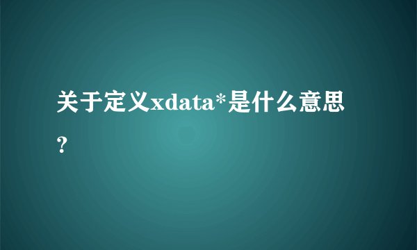 关于定义xdata*是什么意思？