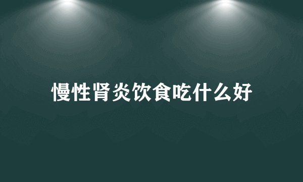 慢性肾炎饮食吃什么好
