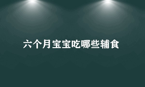 六个月宝宝吃哪些辅食