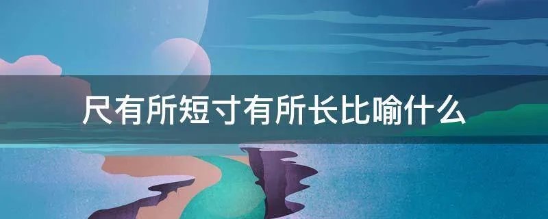 尺有所短寸有所长比喻什么