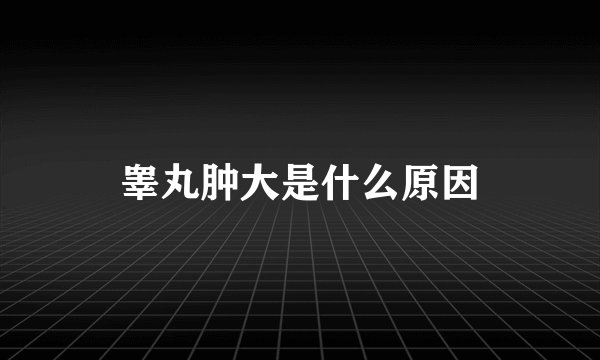 睾丸肿大是什么原因