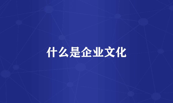 什么是企业文化