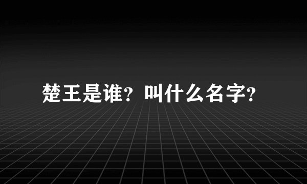 楚王是谁？叫什么名字？