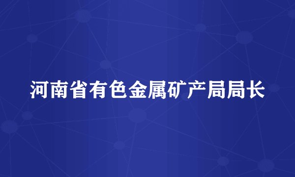 河南省有色金属矿产局局长