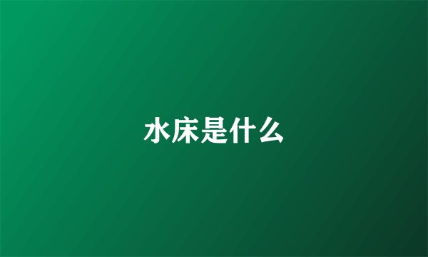 水床是什么