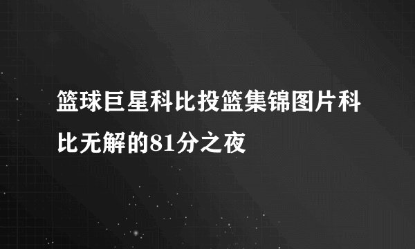 篮球巨星科比投篮集锦图片科比无解的81分之夜