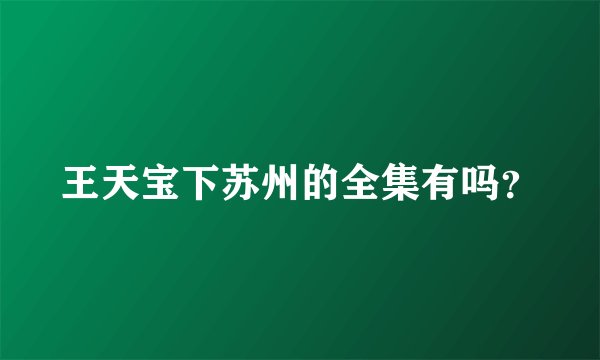 王天宝下苏州的全集有吗？