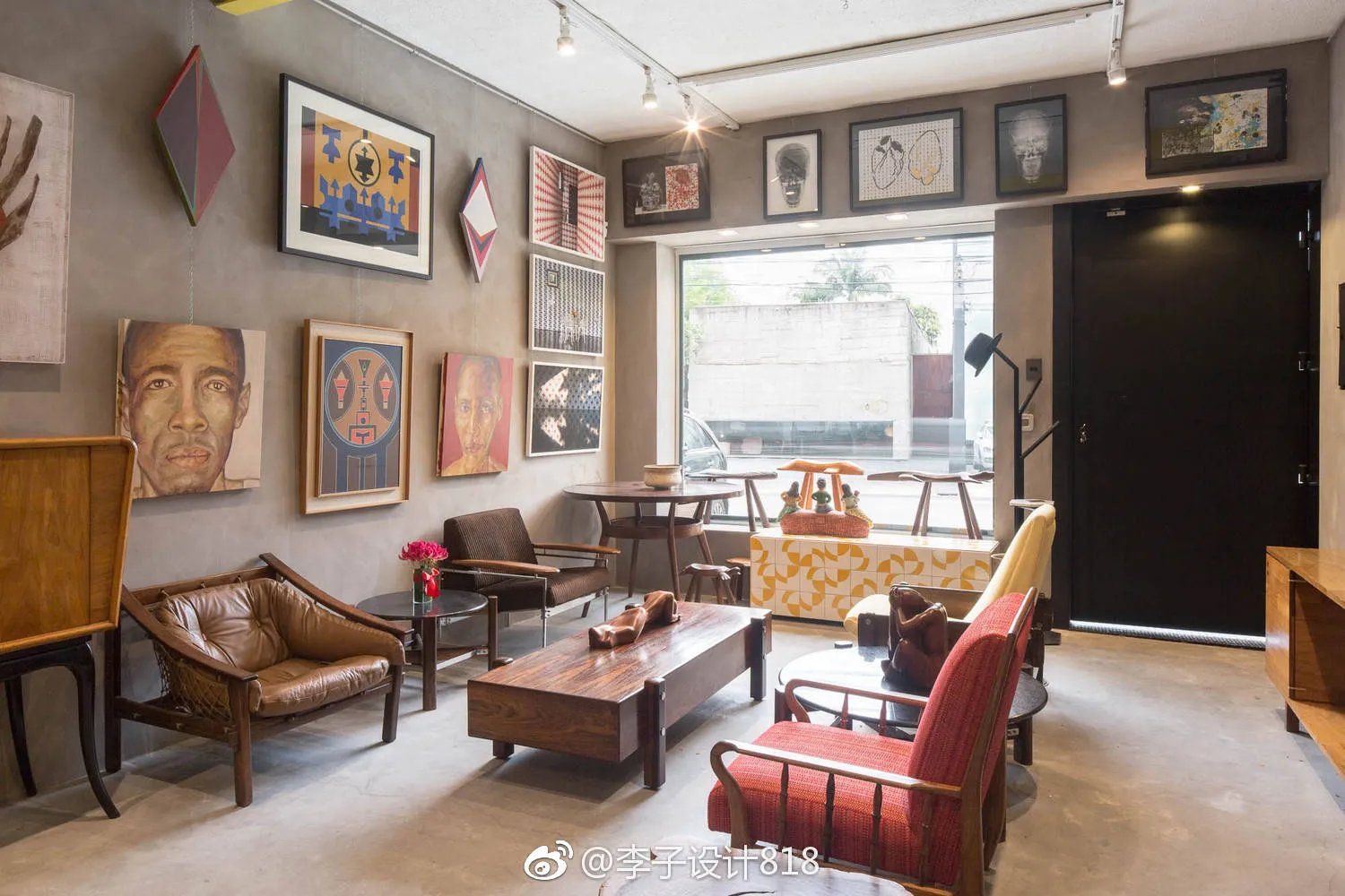 【工业风艺术画廊设计】室内3米的净高，与街道建立一种对话关系...