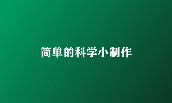 简单的科学小制作