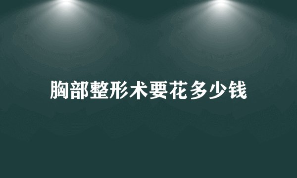 胸部整形术要花多少钱