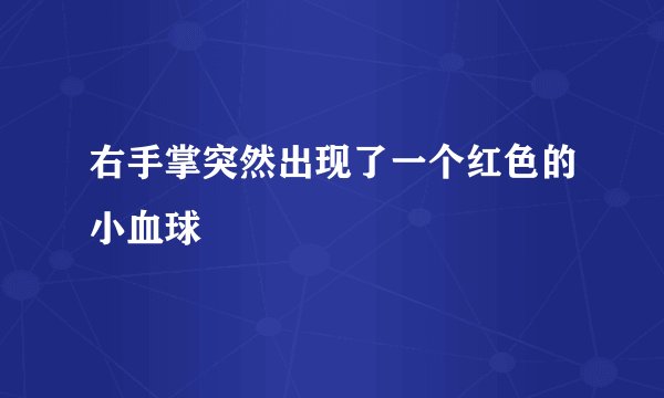 右手掌突然出现了一个红色的小血球