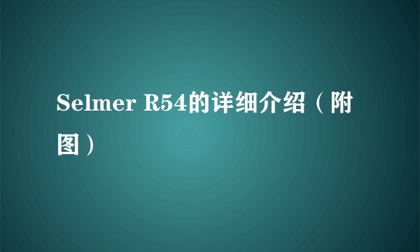 Selmer R54的详细介绍（附图）