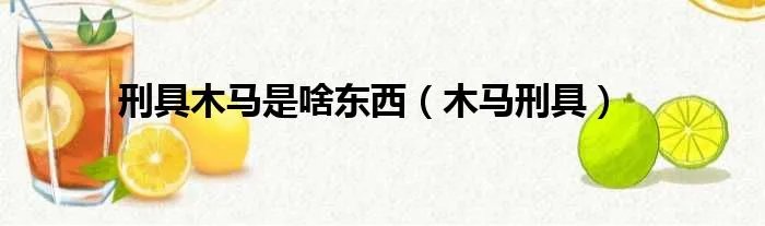 刑具木马是啥东西（木马刑具）