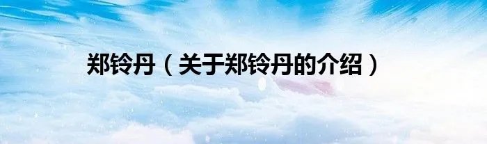 郑铃丹（关于郑铃丹的介绍）