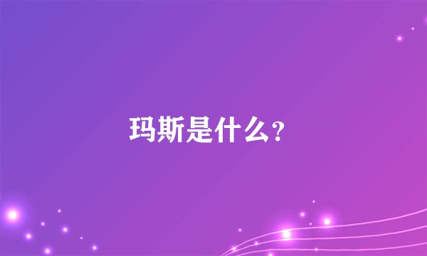 玛斯是什么？