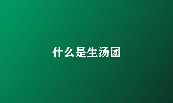 什么是生汤团