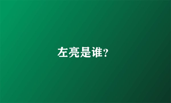 左亮是谁?