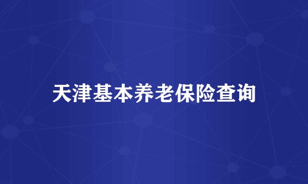 天津基本养老保险查询