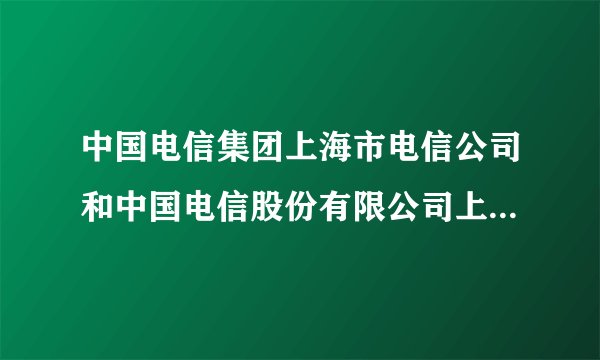 中国电信集团上海市电信公司和中国电信股份有限公司上海分公司的区别？求问这两个概念有什么区别？在线等。