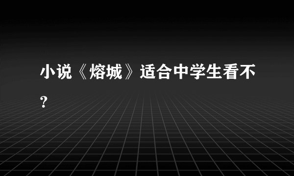小说《熔城》适合中学生看不?