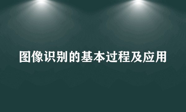 图像识别的基本过程及应用