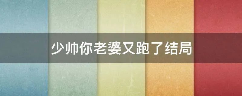 少帅你老婆又跑了结局