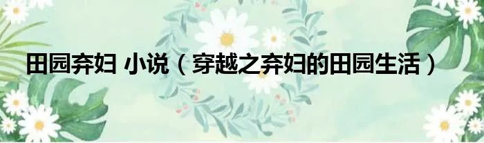 田园弃妇 小说（穿越之弃妇的田园生活）