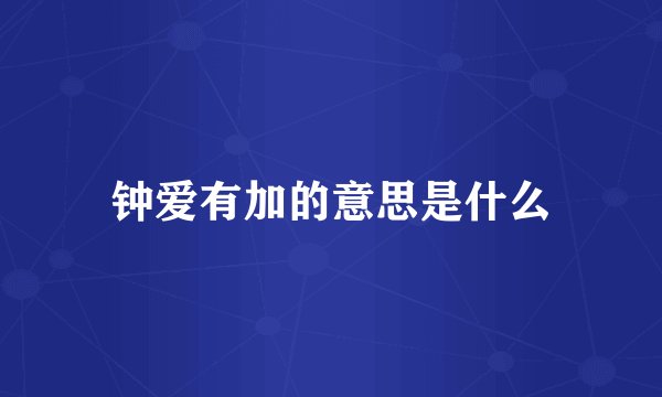 钟爱有加的意思是什么