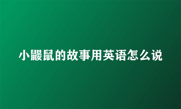 小鼹鼠的故事用英语怎么说