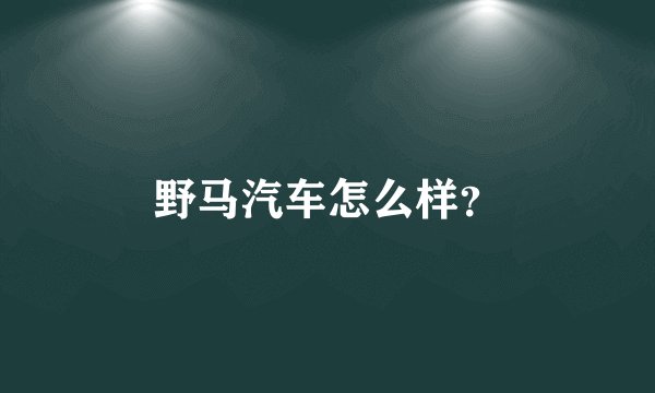 野马汽车怎么样？