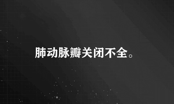 肺动脉瓣关闭不全。