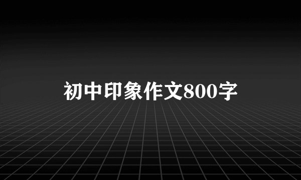 初中印象作文800字