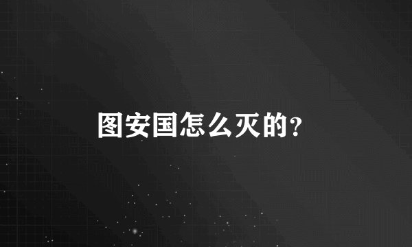 图安国怎么灭的？