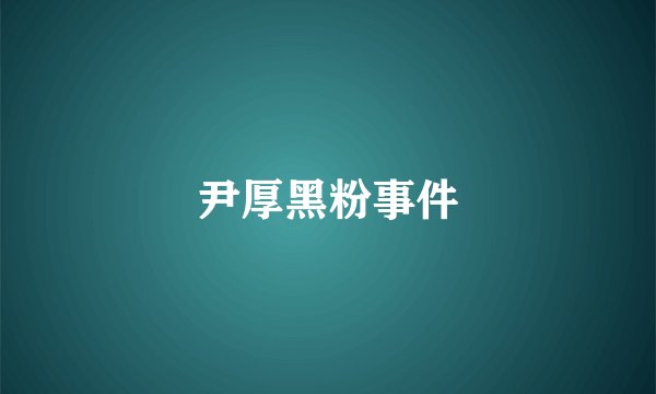 尹厚黑粉事件