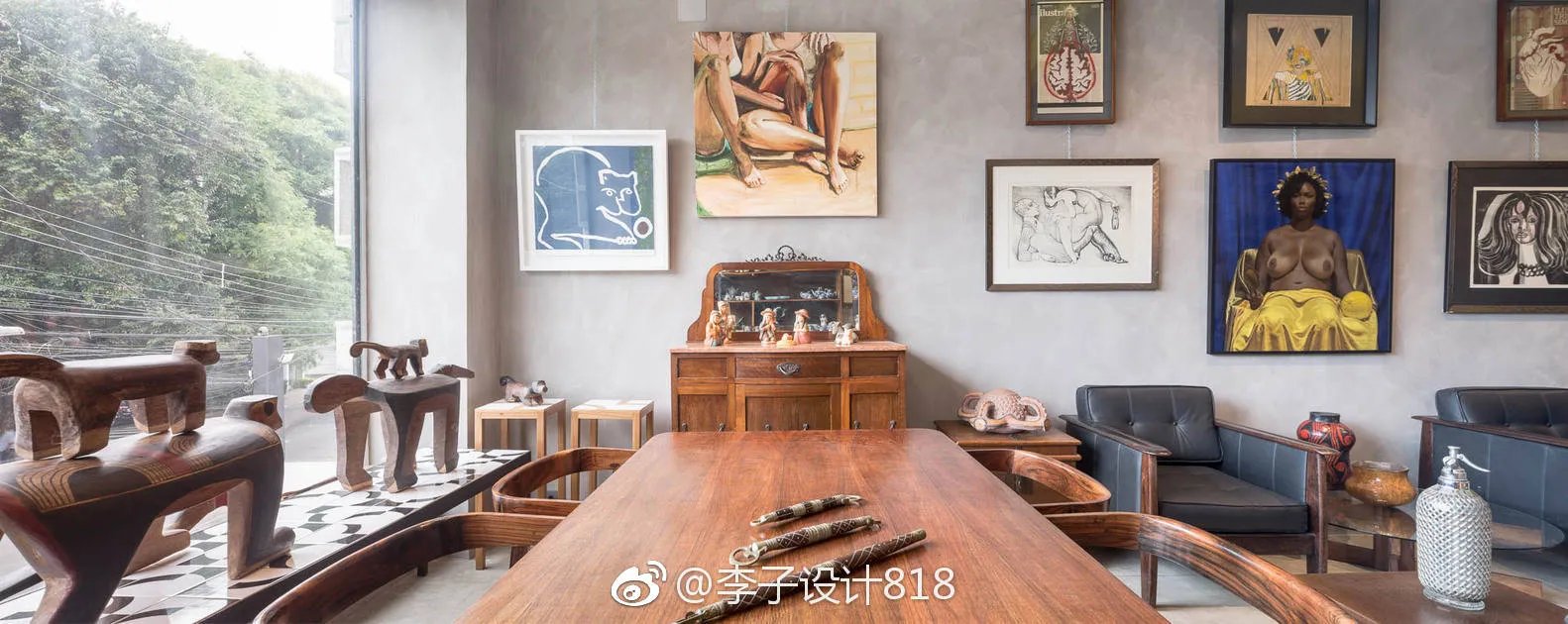 【工业风艺术画廊设计】室内3米的净高，与街道建立一种对话关系...