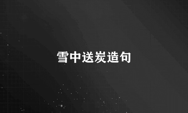 雪中送炭造句